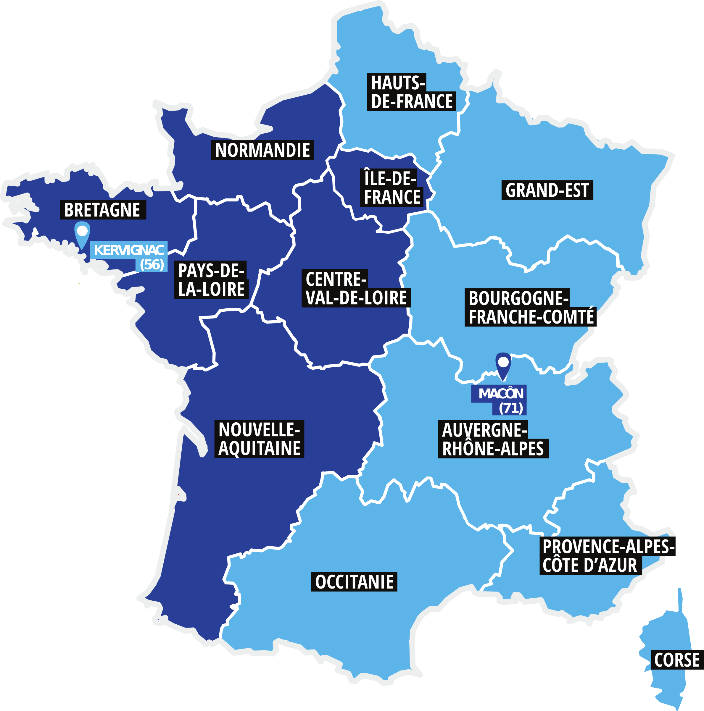 Carte France et point La Sobra